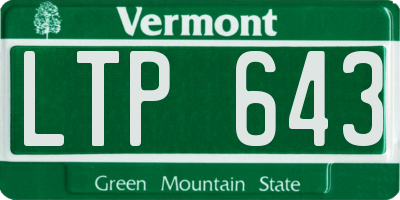 VT license plate LTP643