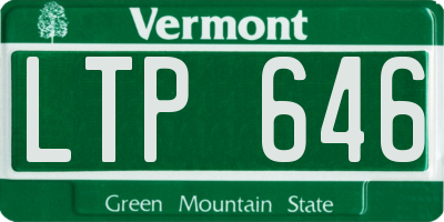 VT license plate LTP646