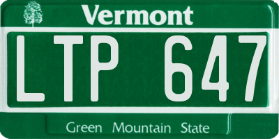 VT license plate LTP647