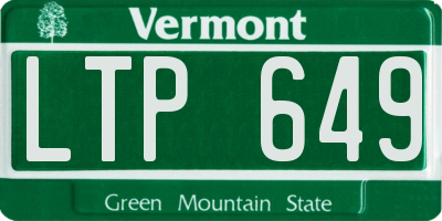 VT license plate LTP649