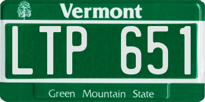 VT license plate LTP651