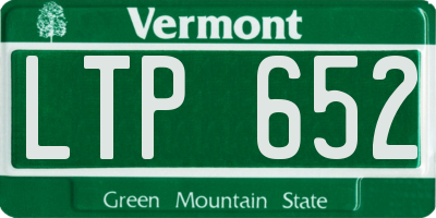 VT license plate LTP652