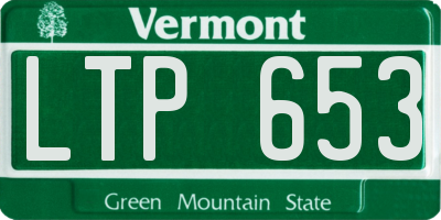VT license plate LTP653