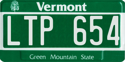 VT license plate LTP654