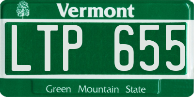 VT license plate LTP655