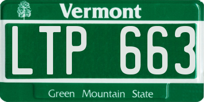 VT license plate LTP663