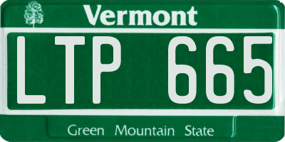VT license plate LTP665