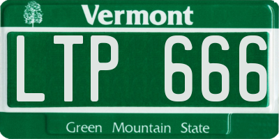 VT license plate LTP666