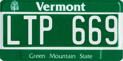 VT license plate LTP669
