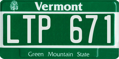 VT license plate LTP671