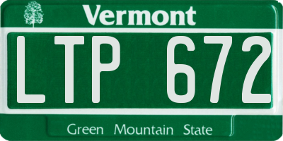 VT license plate LTP672