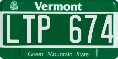 VT license plate LTP674