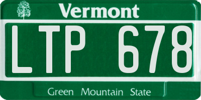 VT license plate LTP678
