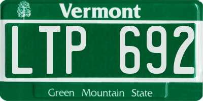 VT license plate LTP692