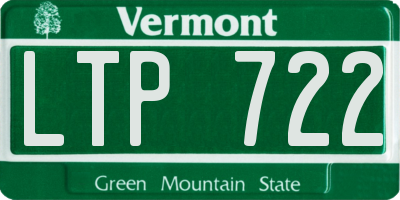 VT license plate LTP722