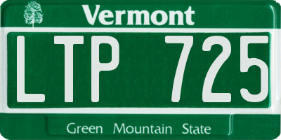 VT license plate LTP725