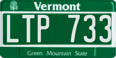 VT license plate LTP733