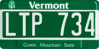 VT license plate LTP734
