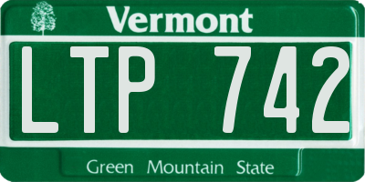 VT license plate LTP742