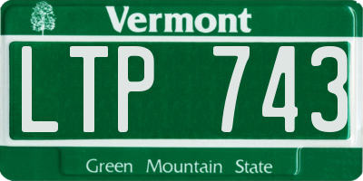 VT license plate LTP743