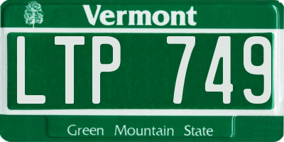 VT license plate LTP749