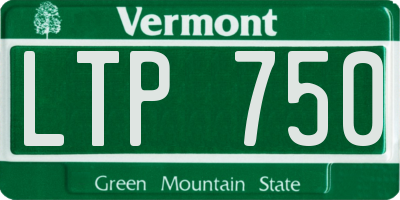 VT license plate LTP750
