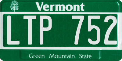 VT license plate LTP752