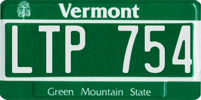 VT license plate LTP754