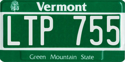 VT license plate LTP755