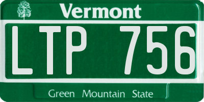 VT license plate LTP756