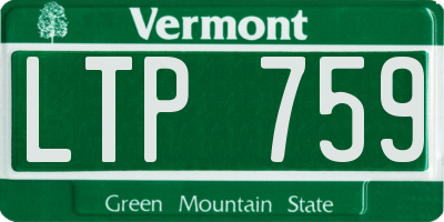 VT license plate LTP759