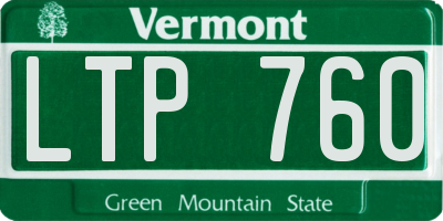 VT license plate LTP760