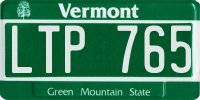 VT license plate LTP765