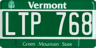 VT license plate LTP768