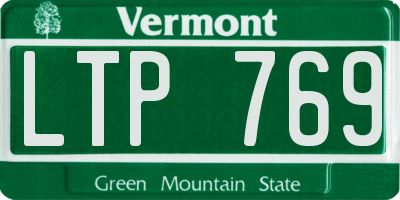VT license plate LTP769