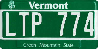 VT license plate LTP774