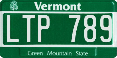 VT license plate LTP789