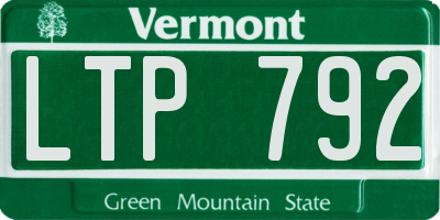 VT license plate LTP792