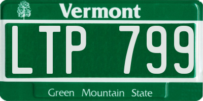 VT license plate LTP799