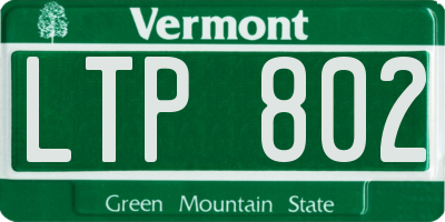 VT license plate LTP802