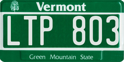 VT license plate LTP803