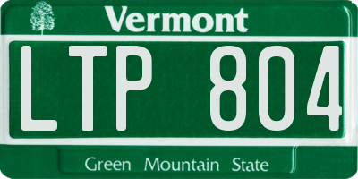 VT license plate LTP804