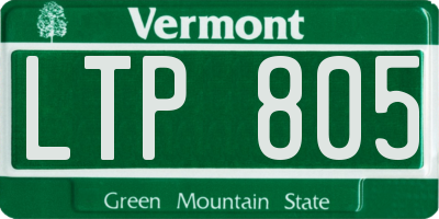 VT license plate LTP805