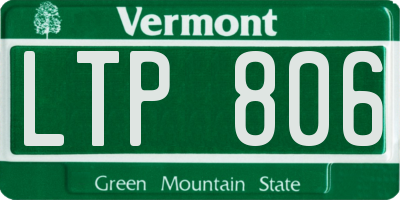 VT license plate LTP806