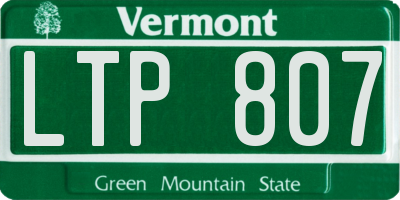 VT license plate LTP807