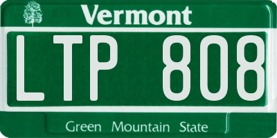 VT license plate LTP808