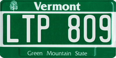 VT license plate LTP809