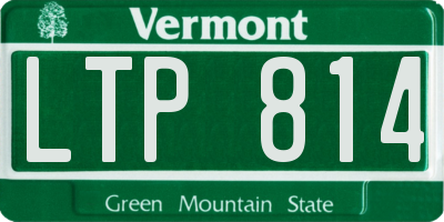 VT license plate LTP814