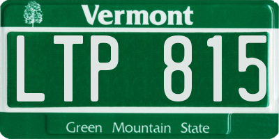 VT license plate LTP815