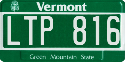 VT license plate LTP816